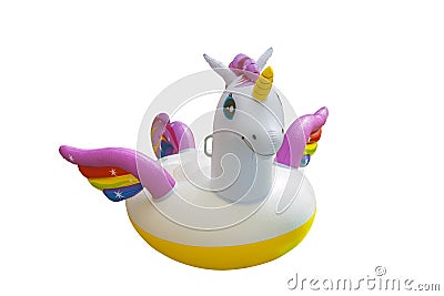 Giant colorful unicorn Float. Inflatable float Stock Photo