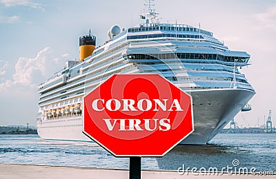 Coronavirus quarantine infectious disease concept on cruise ship Stock Photo