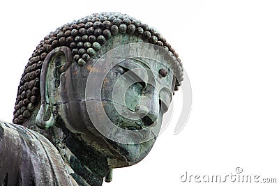 Giant Daibutsu face in closed up view Stock Photo