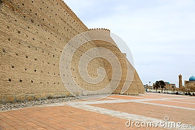 Defending walls in Buchara, Uzbekistan. Stock Photo