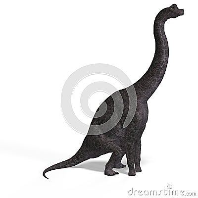 Giant dinosaur brachiosaurus With Clipping Path Stock Photo