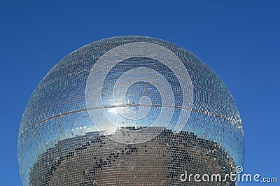 Giant Disco Glitter ball on Blackpool Promenade Stock Photo