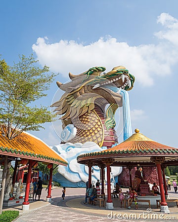 Giant Dragon Statue Editorial Stock Photo