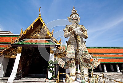 Giant of Emerald Buddha Temple Stock Photo