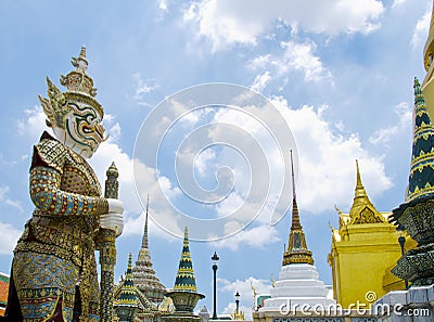 Giant at Emerald Buddha temple Stock Photo