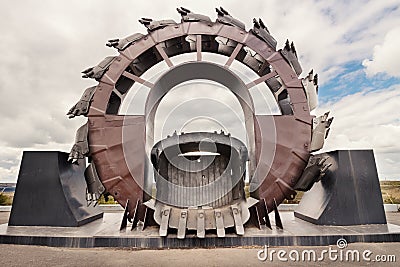 Giant excavator in open-cast coal mine Stock Photo