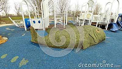 Giant Fish at Peace Park Playground in Janesville, WI Stock Photo