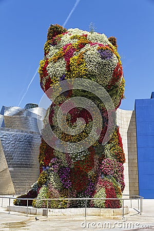 The giant floral sculpture Puppy Editorial Stock Photo