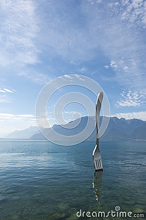 The giant fork, Vevey Editorial Stock Photo