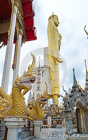 The giant golden Buddha,Buddhism,Thailand Stock Photo