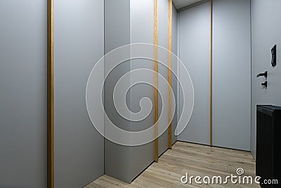 Giant gray closet on hallway Stock Photo