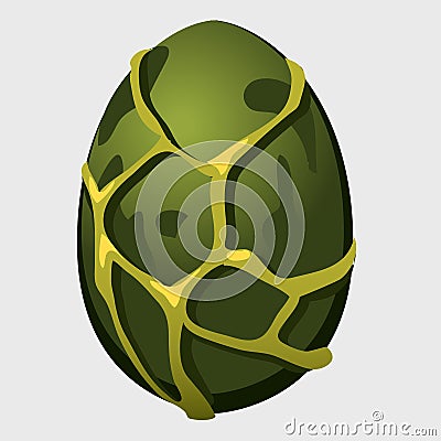 Giant green dinosaur egg, cartoon icon Vector Illustration