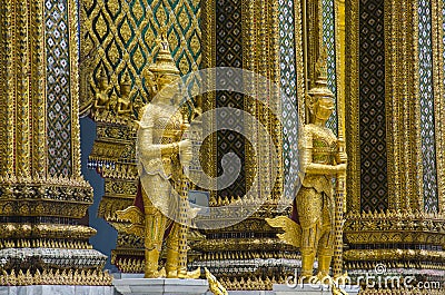 Giant guardian at Emerald Buddha Temple Stock Photo