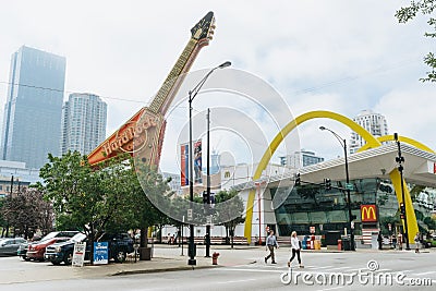 Giant Guitar - logo Hard Rock Cafe Editorial Stock Photo