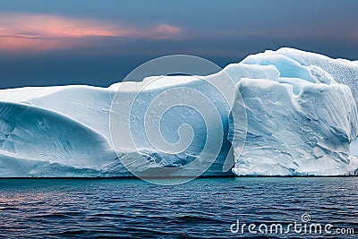 Giant iceberg in the ocean: spectacular scenery, Generative AI Stock Photo