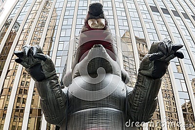 Giant inflatable mouse in NEW YORK - USA wall street Editorial Stock Photo