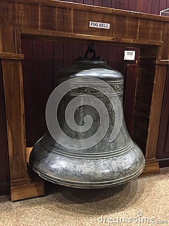 A giant iron bell on display in the Kunoor Lighthouse Museum Editorial Stock Photo