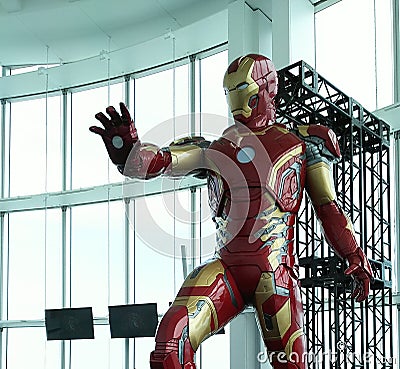 Giant Iron Man statue at Mori Art museum Tokyo Editorial Stock Photo