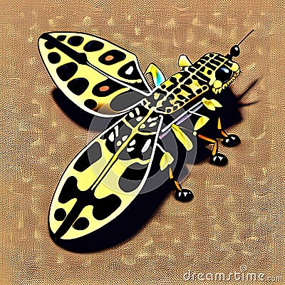 Giant Leopard Moth Animal Style Print Design Logo. Generative AI. Stock Photo