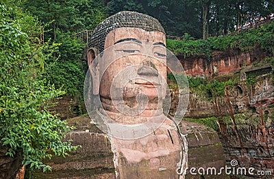 The majestic Giant Leshan Buddha Editorial Stock Photo