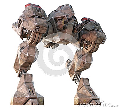 Giant Mecha Walker 3D Render. Stock Photo