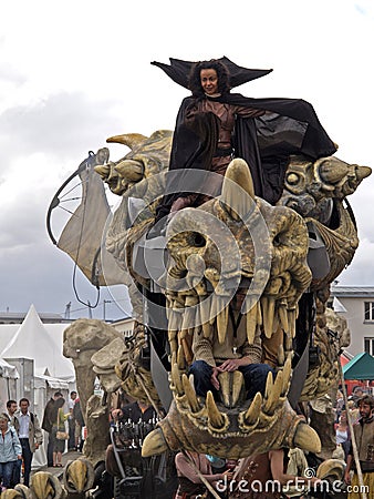 Giant mechanical smoking dragon Editorial Stock Photo