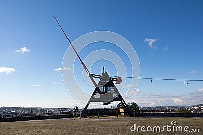 Giant metronome in the Letna park in Prague Editorial Stock Photo