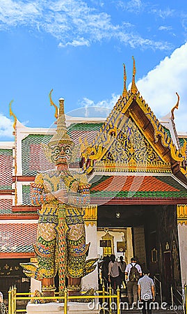 A giant model. Arun Wanaram Temple, Bangkok, Thailand. Date:10/21/2015 Editorial Stock Photo