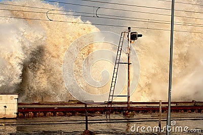 Giant ocean waves Editorial Stock Photo