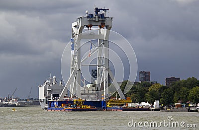 Giant Offshore Crane in Rotterdam Stock Photo