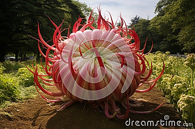 Giant onion flower. Generate Ai Stock Photo