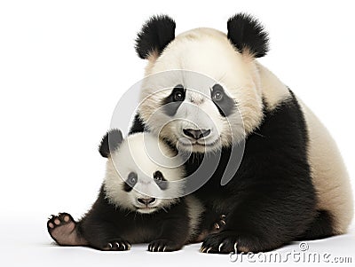 Giant Panda (6 months) - Ailuropoda melanoleuca Cartoon Illustration