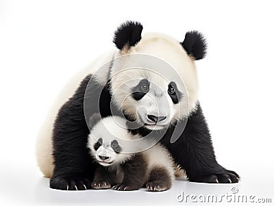 Giant Panda (6 months) - Ailuropoda melanoleuca Cartoon Illustration