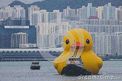 A giant Rubber Duck brings joy, smiles wherever it floats, June 18 2023 Stock Photo