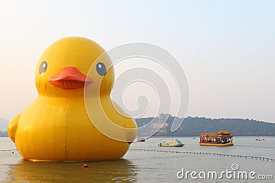 Giant Rubber Duck Debuts in Beijing Editorial Stock Photo