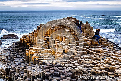 The Giant`s Causeway in Nothern Ireland. Editorial Stock Photo