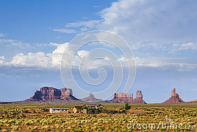 Giant sandstone formation in the Monument valley Stock Photo