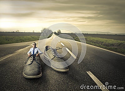 Giant shoes Stock Photo