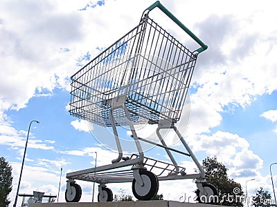 Giant shopping cart Stock Photo