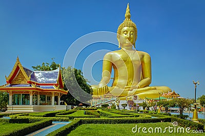 Giant Sitting Buddha Statue. Stock Photo