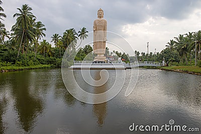 Giant standing Buddha sculpture, Hikkaduwa Editorial Stock Photo