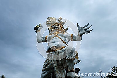 Giant statue and God Rama Hindu folklore . The iconic symbol of the city of Gianyar, Bali Editorial Stock Photo