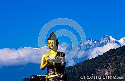 Giant Statue Of Lord Budhha In Ravangla Sikkim Stock Photo