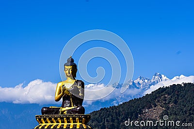 Giant Statue Of Lord Budhha In Ravangla Sikkim Stock Photo