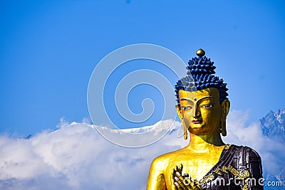 Giant Statue Of Lord Budhha In Ravangla Sikkim Stock Photo