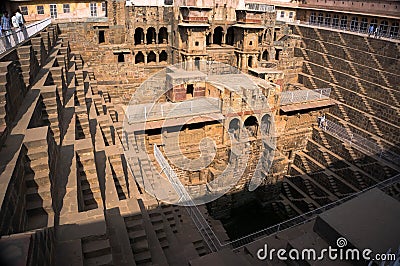 Giant stepwell of abhaneri in rajasthan Editorial Stock Photo