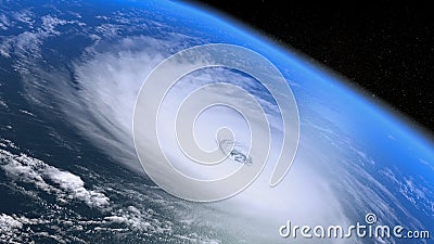 Giant storm seen from the space Stock Photo