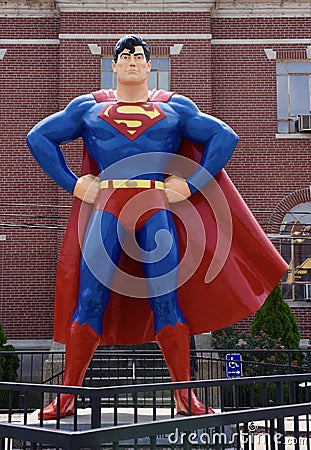 Giant Superman Statue Editorial Stock Photo