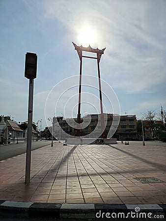 The Giant Swing located in front of the Bangkok City Hall. The famous landmark in Bangkok, Thailand Editorial Stock Photo