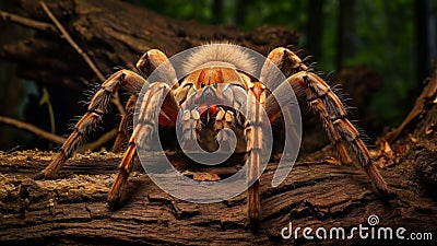 Giant tarantula Lasiodora parahybana. AI Generative Stock Photo
